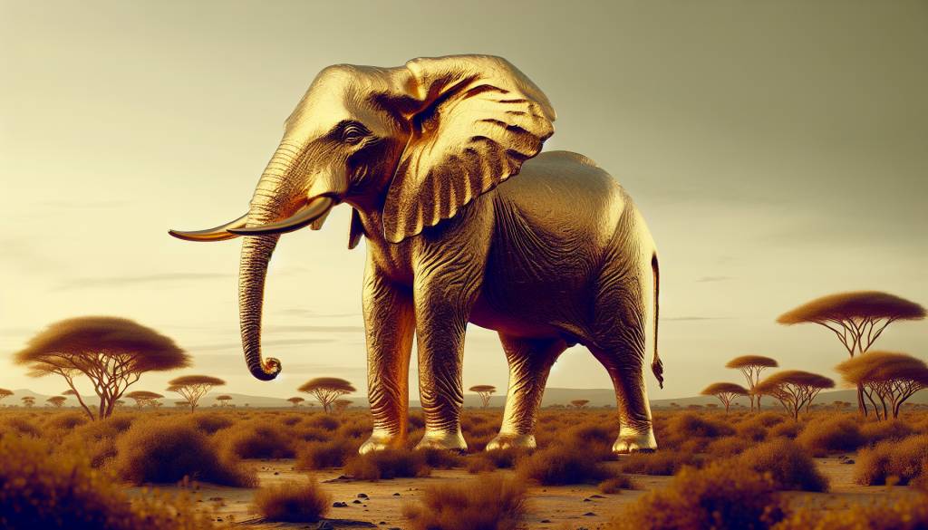 L'Elephant d'Afrique de Somalie en or et sa place dans la série African Wildlife
